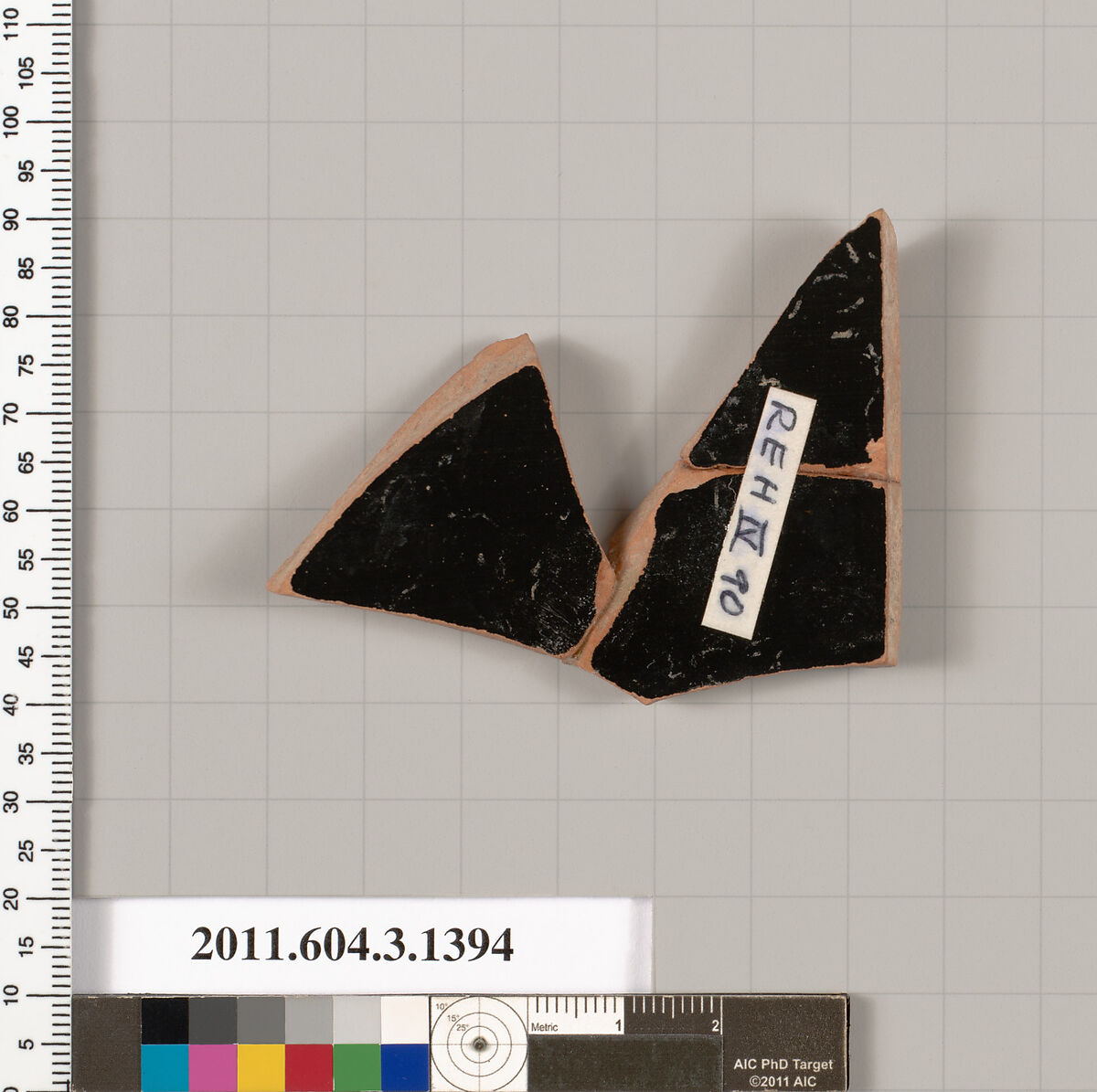 Terracotta fragment of a skyphos (deep drinking cup), Terracotta, Greek, Attic
