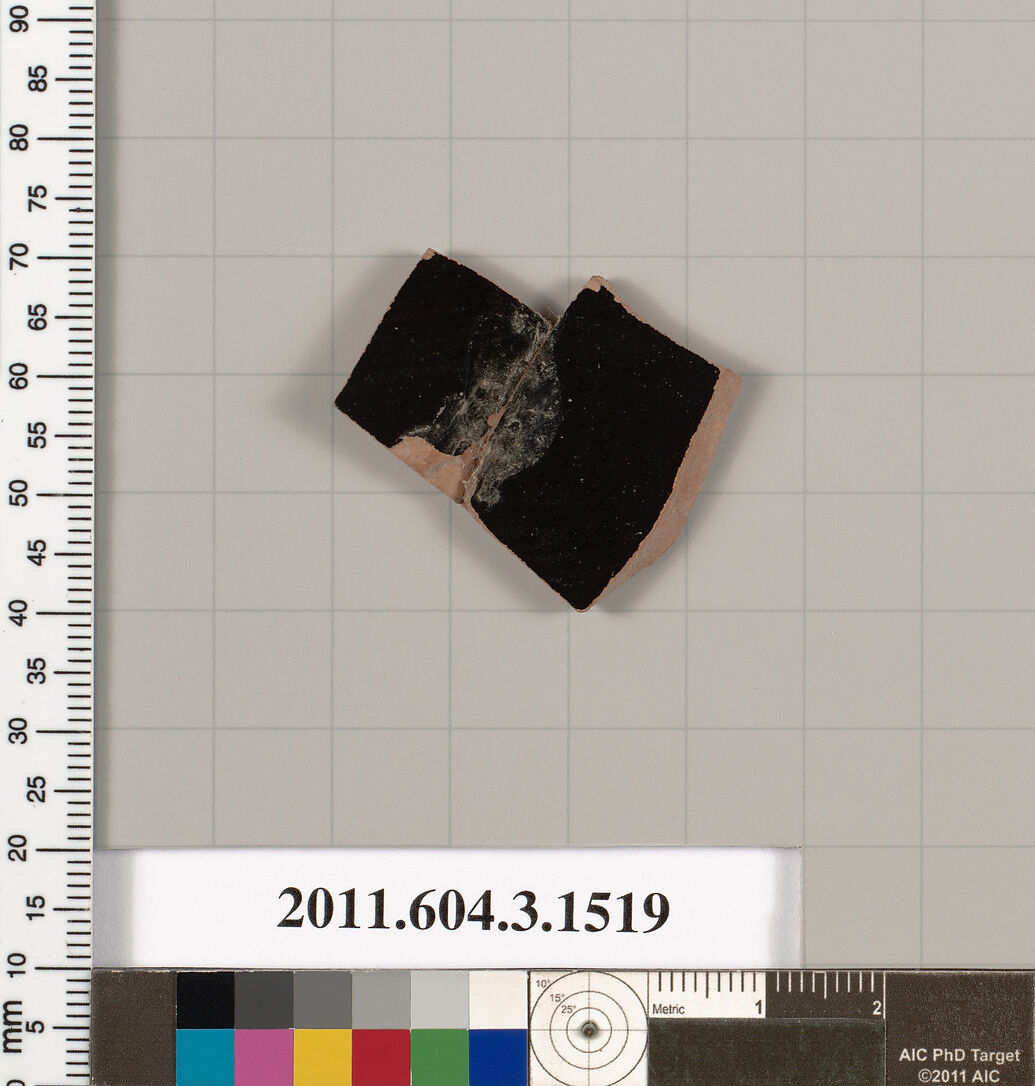 Terracotta fragment of a skyphos (deep drinking cup), Terracotta, Greek, Attic