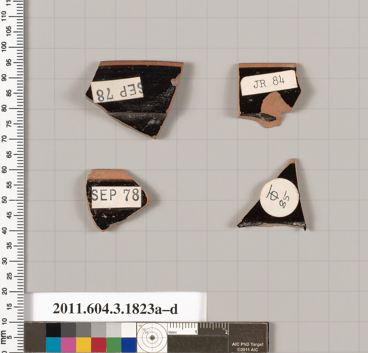 Terracotta rim fragments of kylikes: Lip cup (drinking cup), Terracotta, Greek, Attic