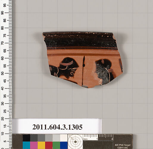 Terracotta rim fragment of a skyphos (deep drinking cup)