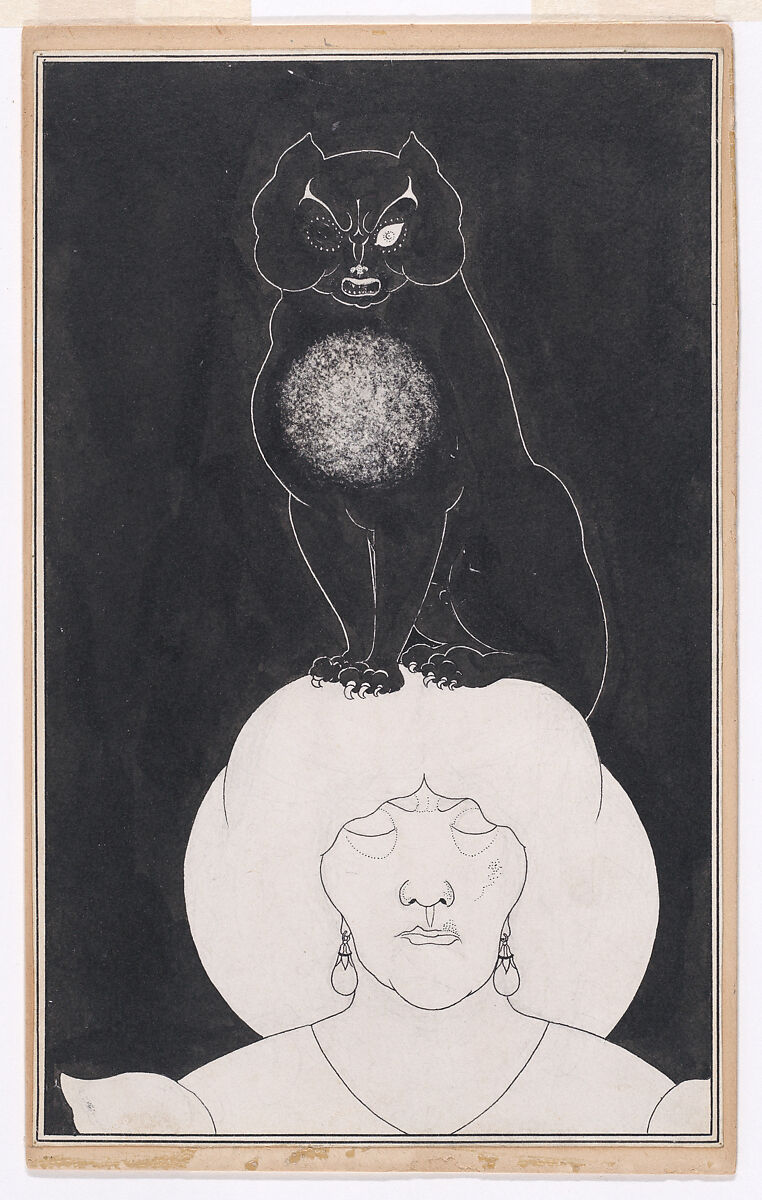 The Black Cat, for Edgar Allan Poe’s “Tales of Mystery and the Imagination,” Chicago, 1895–96, Aubrey Vincent Beardsley (British, Brighton, Sussex 1872–1898 Menton), Pen, brush and India ink over graphite
