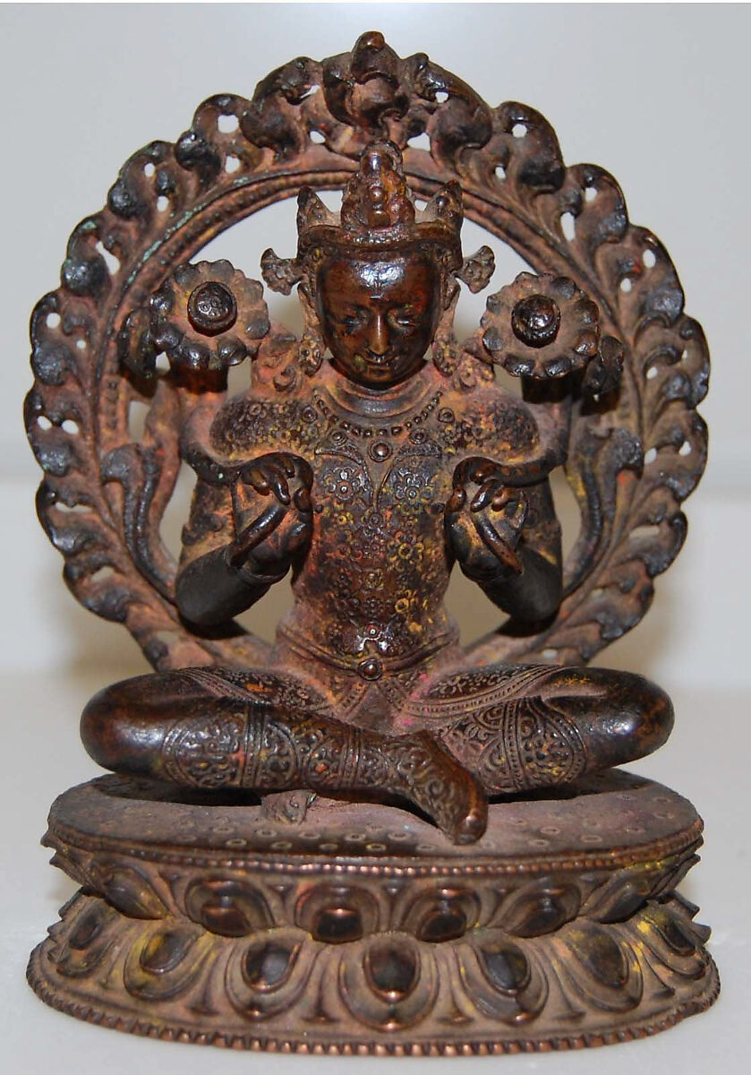 Surya, the Hindu Solar Deity, Copper alloy, Nepal (Kathmandu valley) 