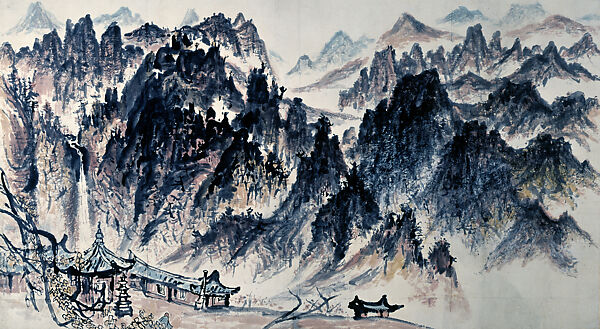 View of Geumgang from Jeongyang Temple, Lee Ungno (artist name: Goam) (Korean, 1904–1989), Ink and light olor on paper, Korea 