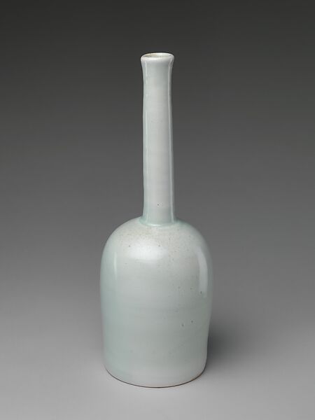 Long-Necked Bottle, Lee In-chin (Korean, born 1957), White-bodied stoneware with celadon glaze, Korea 