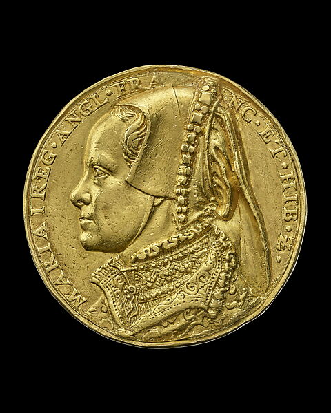Portrait Medal of Queen Mary I of England and Philip, Prince of Spain, Jacques Jonghelinck  Netherlandish, Cast and chased gold