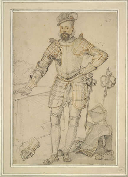 Robert Dudley, Earl of Leicester, Federico Zuccaro (Zuccari)  Italian, Black and red chalk on paper
