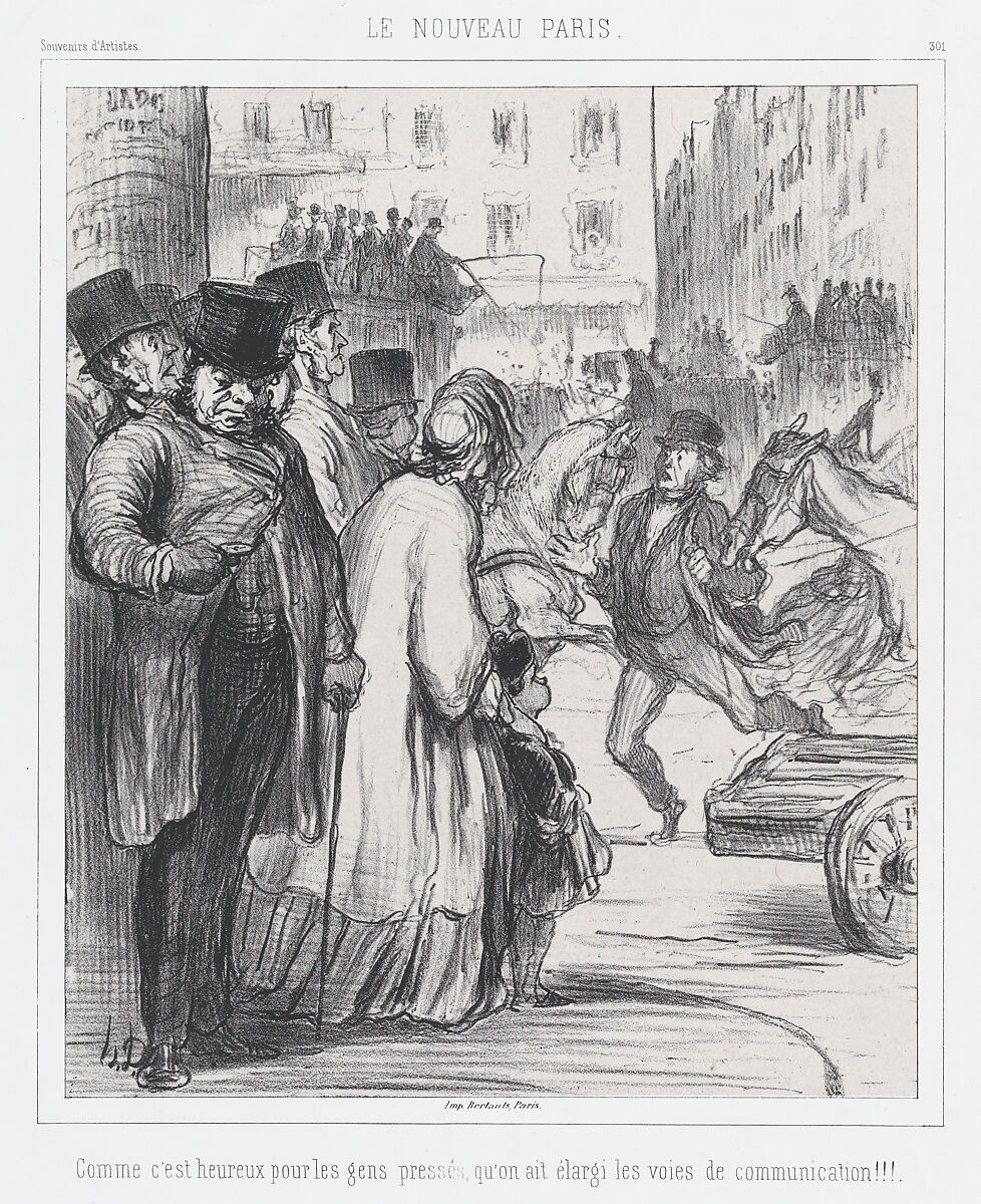 The New Paris, How fortunate for those in a hurry that the avenues have been widened!!!, published in Souvenirs d'Artistes, Honoré Daumier (French, Marseilles 1808–1879 Valmondois), Lithograph; second state of two (Delteil) 