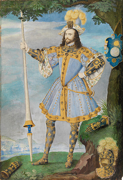 George Clifford, 3rd Earl of Cumberland, Nicholas Hilliard  British, Watercolor and bodycolor with gold and silver leaf, on vellum laid on panel