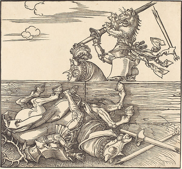 Italian Joust of Peace Between Jacob de Heere and Freydal, Woodcut for Freydal, Albrecht Dürer (German, Nuremberg 1471–1528 Nuremberg), Woodcut, South German 