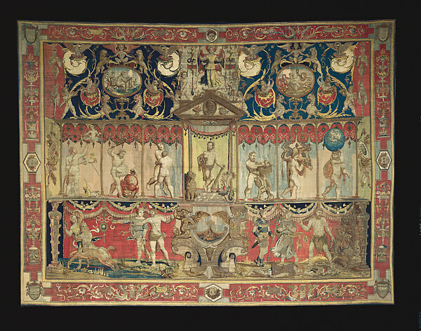 The Triumph of Hercules, from a seven-piece set of the Antiques, Raphael (Raffaello Sanzio or Santi)  Italian, Wool, silk, silver and gilded silver metal-wrapped threads
