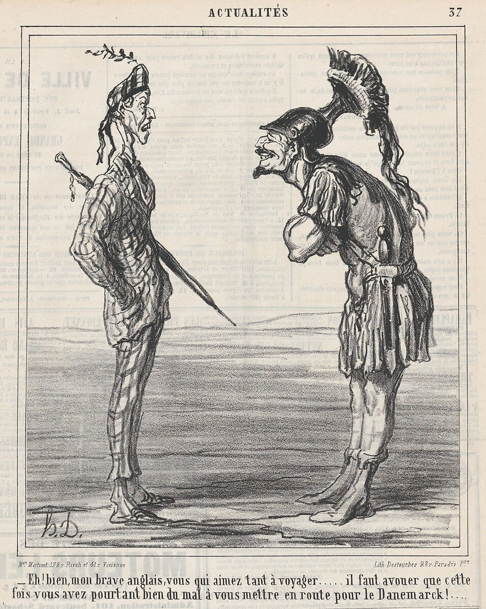 Well, my brave Englishman..., from 'News of the day,' published in Le Charivari, March 5, 1864, Honoré Daumier (French, Marseilles 1808–1879 Valmondois), Lithograph on newsprint; second state of two (Delteil) 
