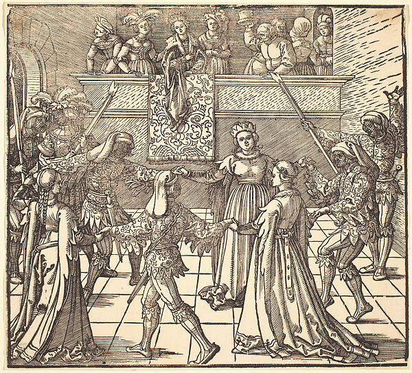 Masquerade Ball, Woodcut for Freydal, Albrecht Dürer (German, Nuremberg 1471–1528 Nuremberg), Woodcut, South German 