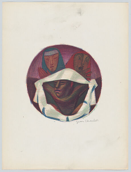 The raising of Lazarus, Jean Charlot (French, Paris 1898–1979 Honolulu, Hawaii), Colour lithograph on zinc 