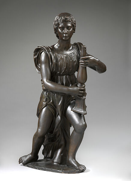 Angel Bearing Candlestick, Benedetto da Rovezzano, Bronze