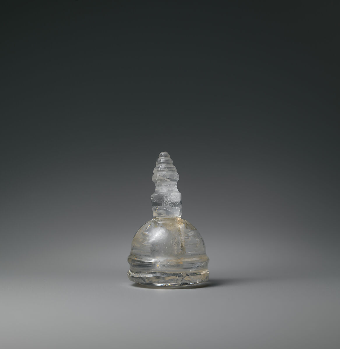 Reliquary  in the shape of a stupa, Rock crystal, Sri Lanka, central or western regions 