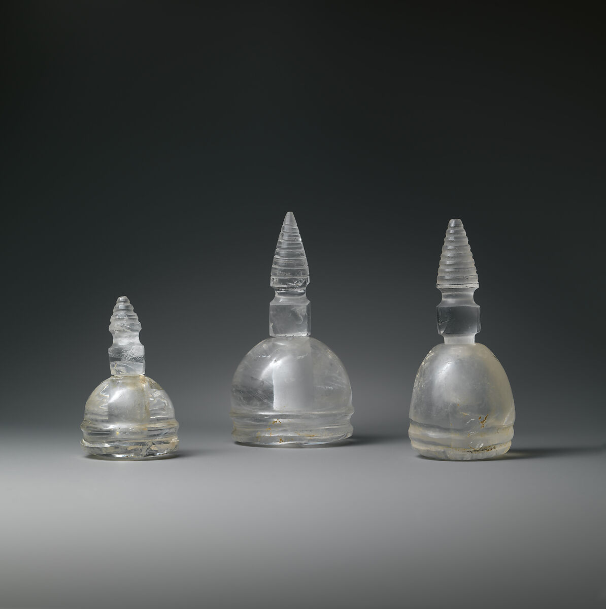 Reliquary  in the shape of a stupa, Rock crystal, Sri Lanka, central or western regions