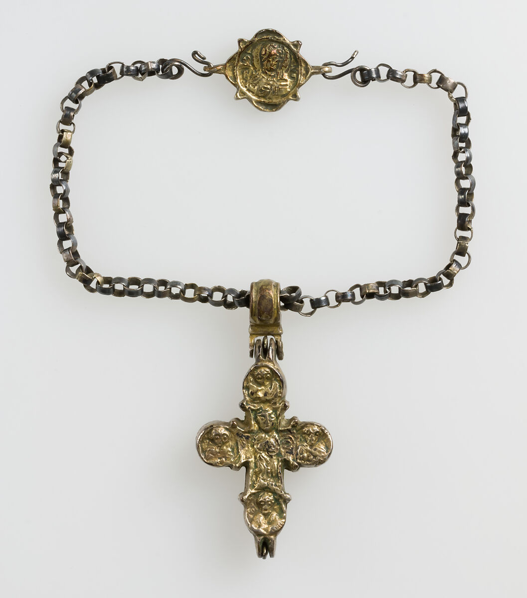 Pendant Cross Reliquary, Silver and gilded silver, Byzantine or early Russian (?)