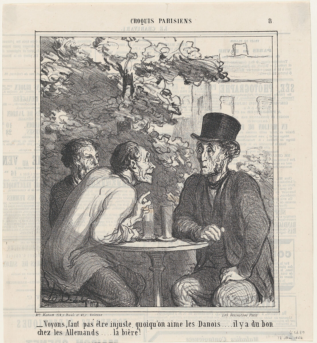We shouldn't be unfair..., from 'Parisian sketches,' published in Le Charivari, May 12, 1864, Honoré Daumier (French, Marseilles 1808–1879 Valmondois), Lithograph on newsprint; second state of two (Delteil) 