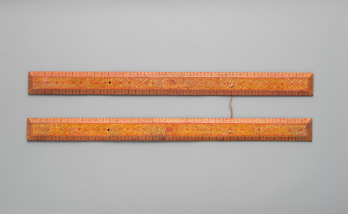 Pair of Manuscript Covers, Wood with polychrome, Sri Lanka (Kandy or Colombo district)