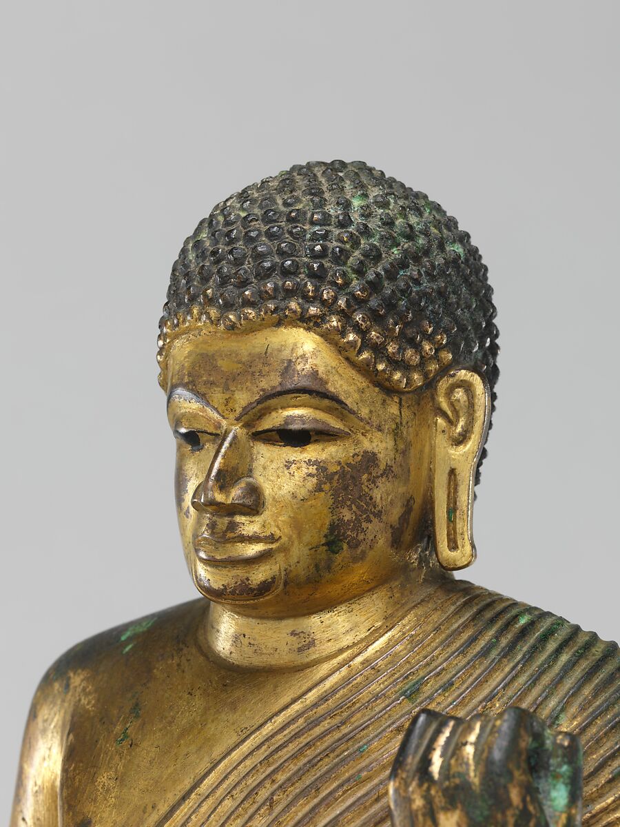 Buddha Offering Protection, Copper alloy with gilding, Sri Lanka. western regions
