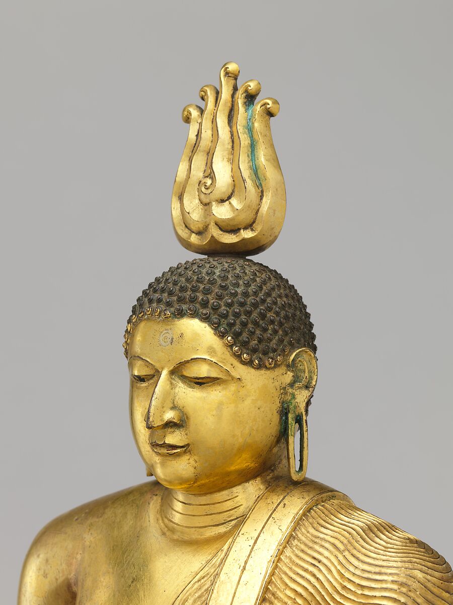 Buddha, Copper alloy with gilding, Sri Lanka, Kandy district