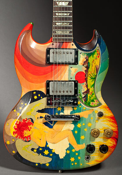 "The Fool" SG, Gibson (American, founded Kalamazoo, Michigan 1902), Mahogany, rosewood, metal, mother-of-pearl, plastic, oil-based enamel paint 