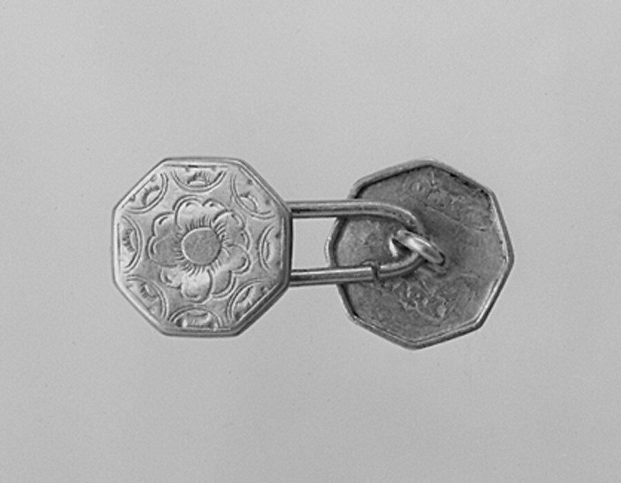 Sleeve Button, Probably Jonathan Clarke (1705–1770), Gold, American