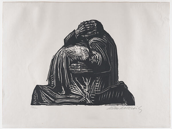 The Parents (Die Eltern), from "War" (Krieg), Käthe Kollwitz (German, Kaliningrad (Königsberg) 1867–1945 Moritzburg), Woodcut 