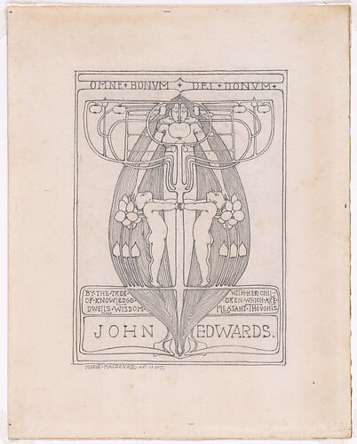 Book plate design for John Edwards: 