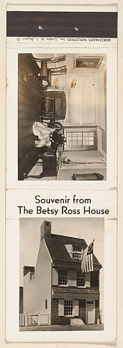 Souvenir from The Betsy Ross House from Philadelphia, Souvenir Views Match Cover series