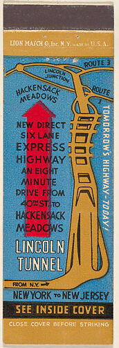 Tomorrow's Highway - Today! from Port Authority of N.Y., Souvenir Views Match Cover series
