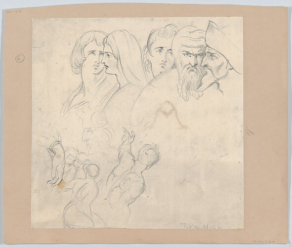 A group of five heads with other studies