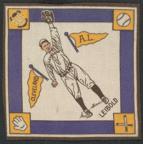Nemo Leibold, Cleveland, American League from Baseball Players Felt Blanket series (B18), Printed felt 