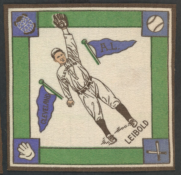 Nemo Leibold, Cleveland, American League from Baseball Players Felt Blanket series (B18), Printed felt 