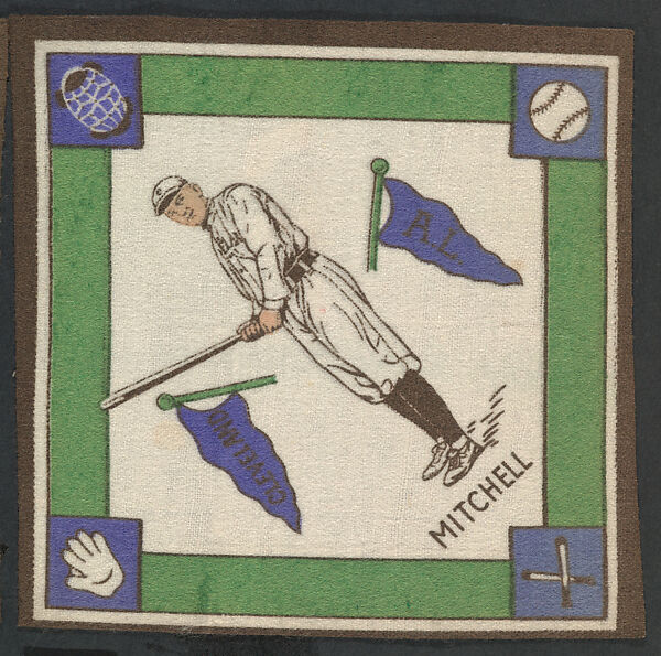 Dale Mitchell, Cleveland, American League from Baseball Players Felt Blanket series (B18), Printed felt 