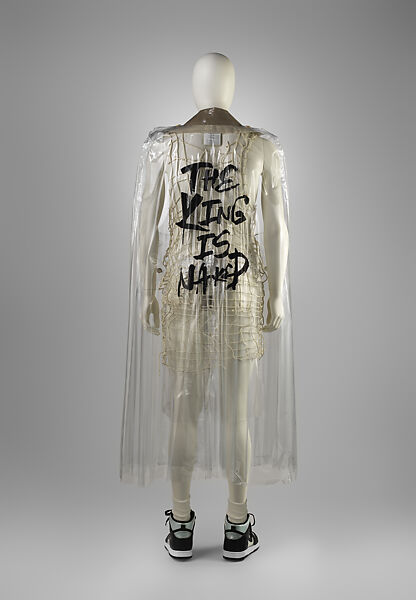 Ensemble, Comme des Garçons (Japanese, founded 1969), (a) plastic (polyvinyl chloride), cotton, wool; (b) plastic (polyvinyl chloride), rayon, linen; (c) plastic; (d) plastic (polyethylene, polypropylene), cotton; (e, f) cotton, acrylic, nylon; (g, h) leather, cotton, plastic (polyvinyl chloride), Japanese