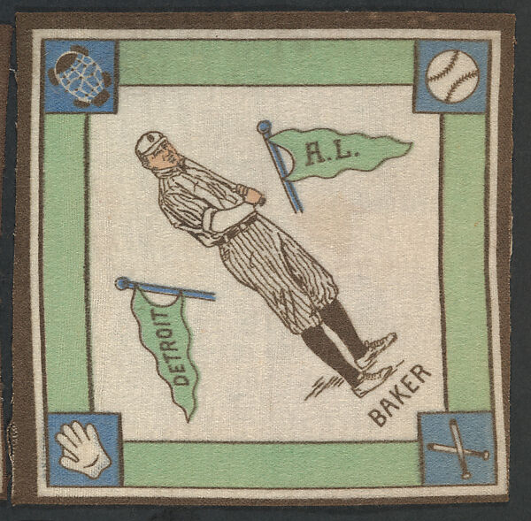 Del Baker, Detroit, American League from Baseball Players Felt Blanket series (B18), Printed felt 
