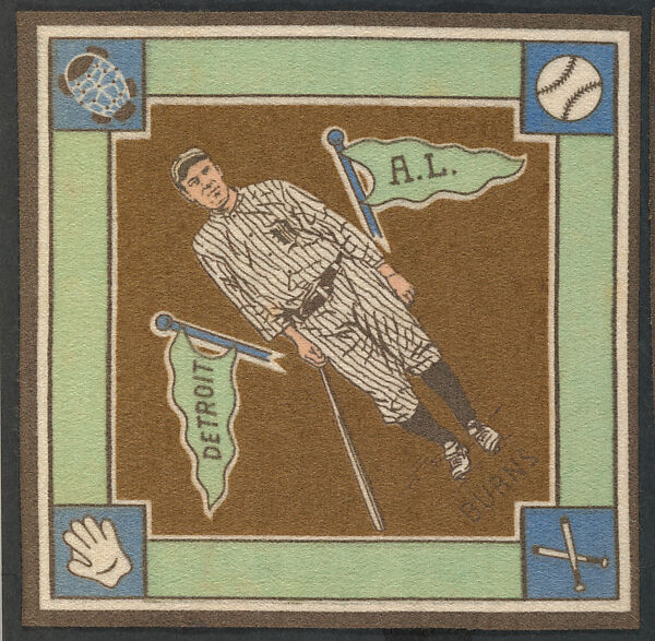 George Burns, Detroit, American League from Baseball Players Felt Blanket series (B18), Printed felt 