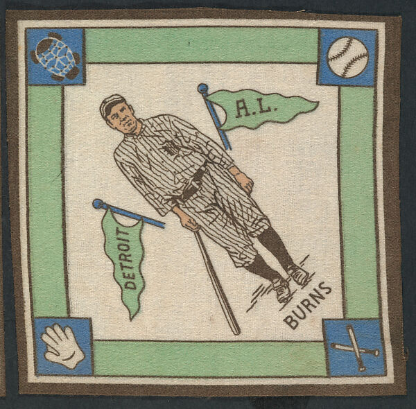 George Burns, Detroit, American League from Baseball Players Felt Blanket series (B18), Printed felt 