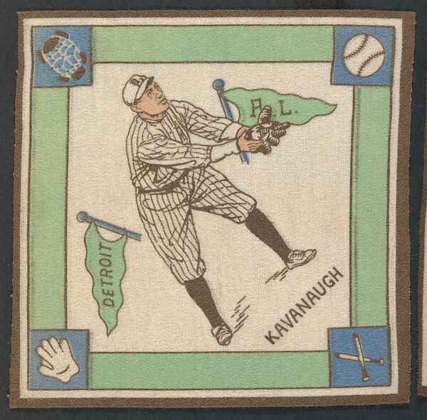 Marty Kavanaugh, Detroit, American League from Baseball Players Felt Blanket series (B18), Printed felt 