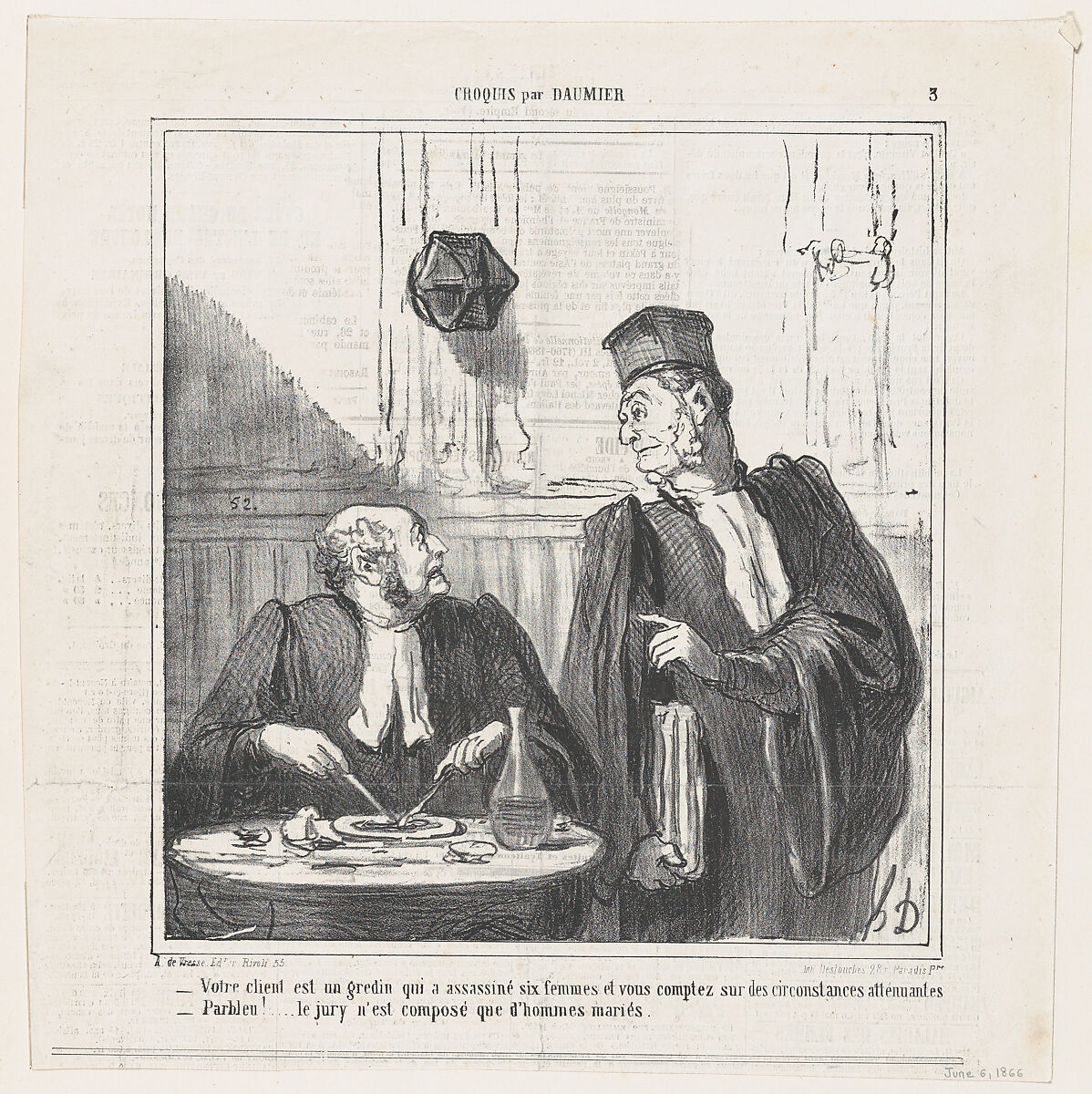 Honoré Daumier | Your client is a scoundrel, from 'Sketches,' published ...