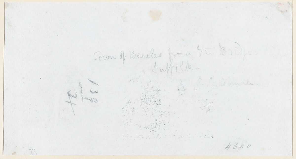 The Town of Beccles from the Bridge, Suffolk, John Sell Cotman (British, Norwich 1782–1842 London), Pen and brown pen, brush and wash, over graphite