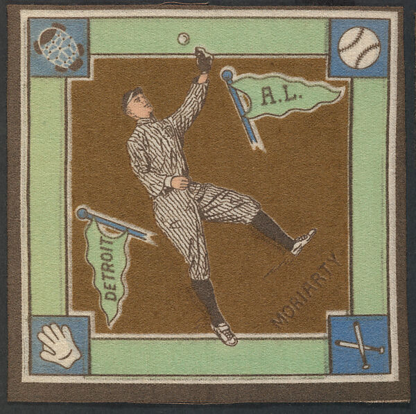 George Moriarty, Detroit, American League from Baseball Players Felt Blanket series (B18), Printed felt 