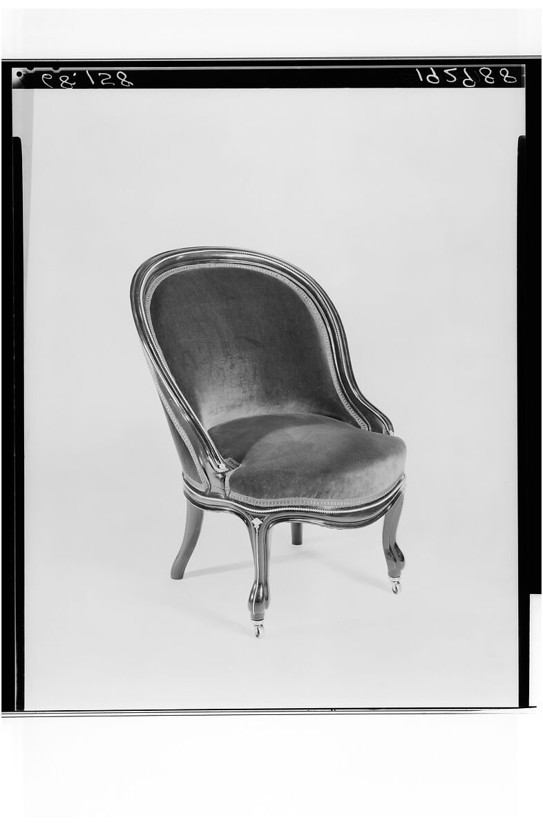 Slipper Chair, Alexander Roux (1813–1886), Maple, brass, American
