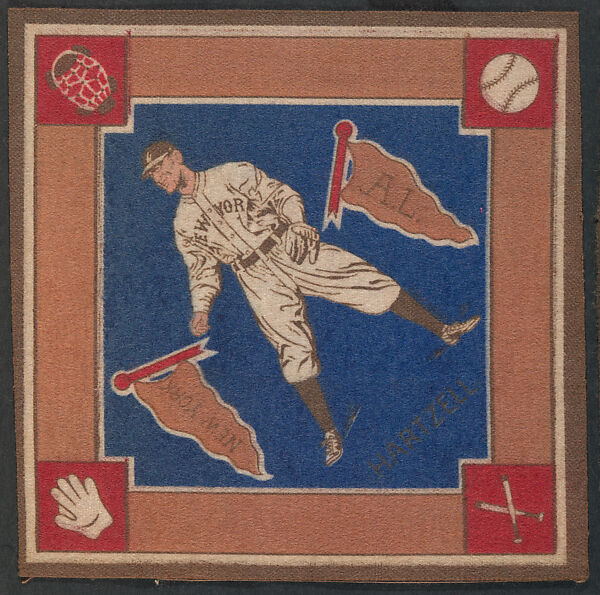 Roy Hartzell, New York, American League from Baseball Players Felt Blanket series (B18), Printed felt 