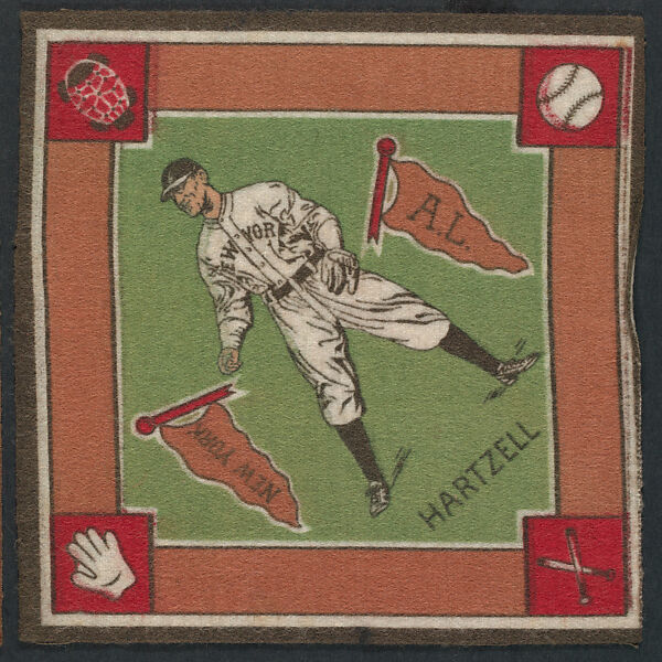 Roy Hartzell, New York, American League from Baseball Players Felt Blanket series (B18), Printed felt 