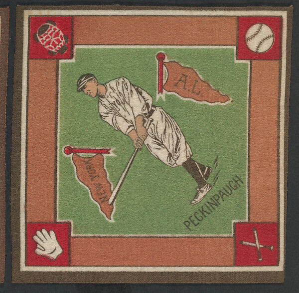 Roger Peckinpaugh, New York, American League from Baseball Players Felt Blanket series (B18), Printed felt 