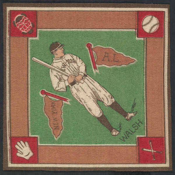 Dee Walsh, New York, American League from Baseball Players Felt Blanket series (B18), Printed felt 