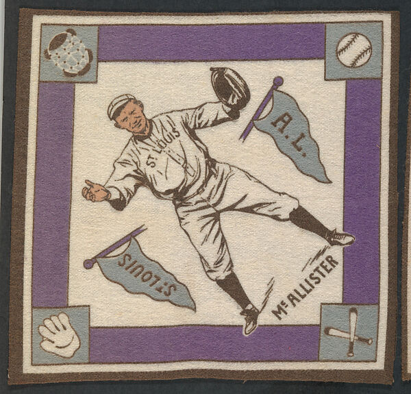 Bill McAllister, St. Louis, American League from Baseball Players Felt Blanket series (B18), Printed felt 