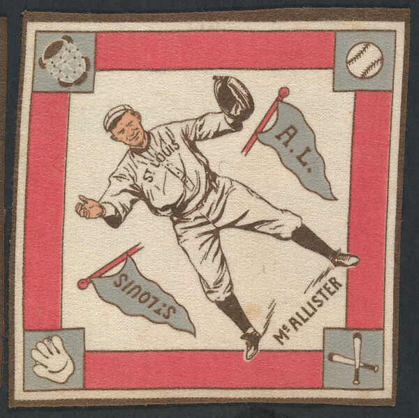 Bill McAllister, St. Louis, American League from Baseball Players Felt Blanket series (B18), Printed felt 